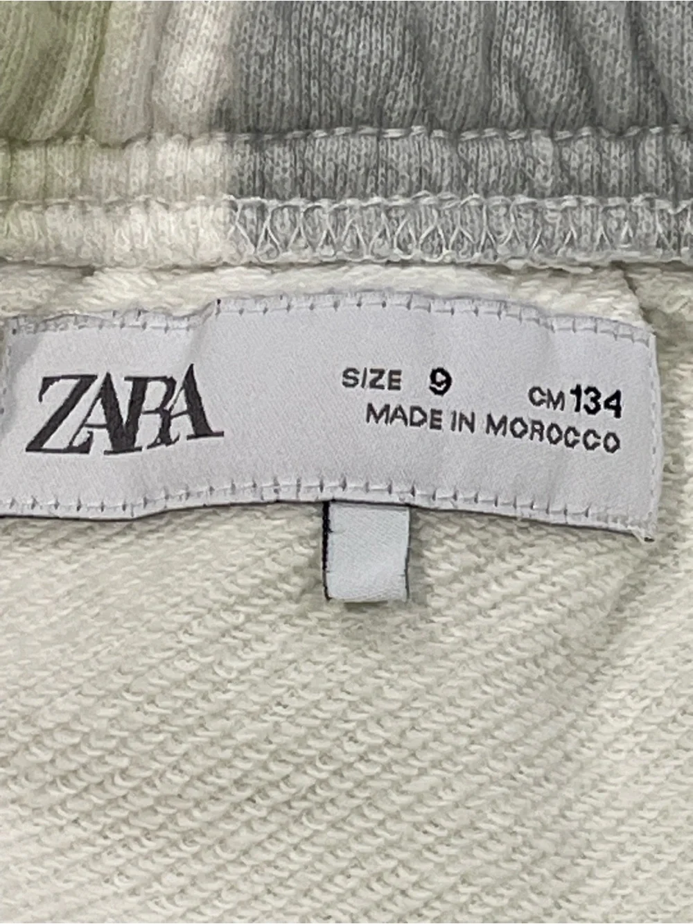 ZARA Kids Tie Dye Sweat Shorts Green Gray White | Size 9 (134 cm) Pocket Logo